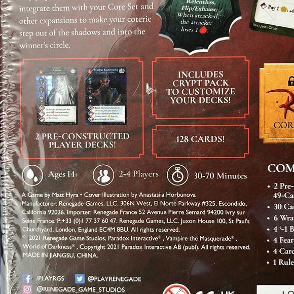 NEW and Sealed | Vampire: The Masquerade- Rivals: Shadows & Shrouds Expansion - Picture 4 of 5